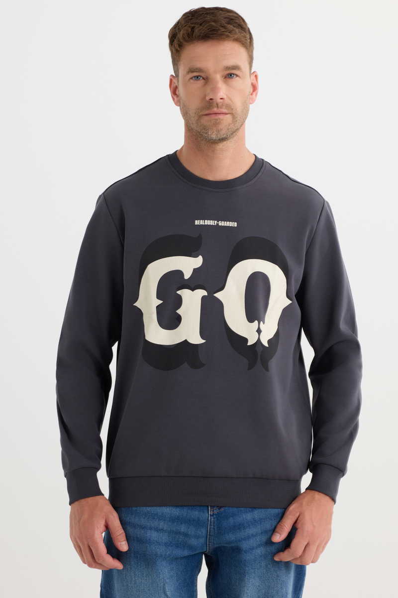 Printed Characoal Sweatshirt