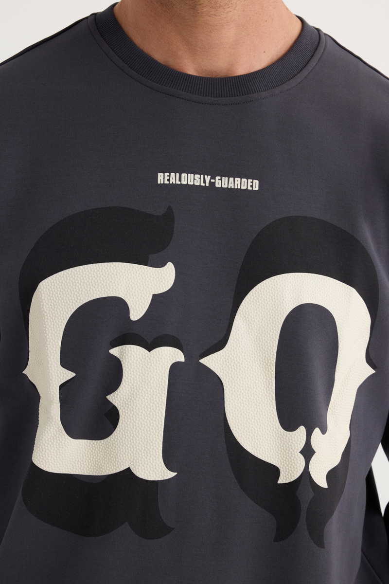 Printed Characoal Sweatshirt