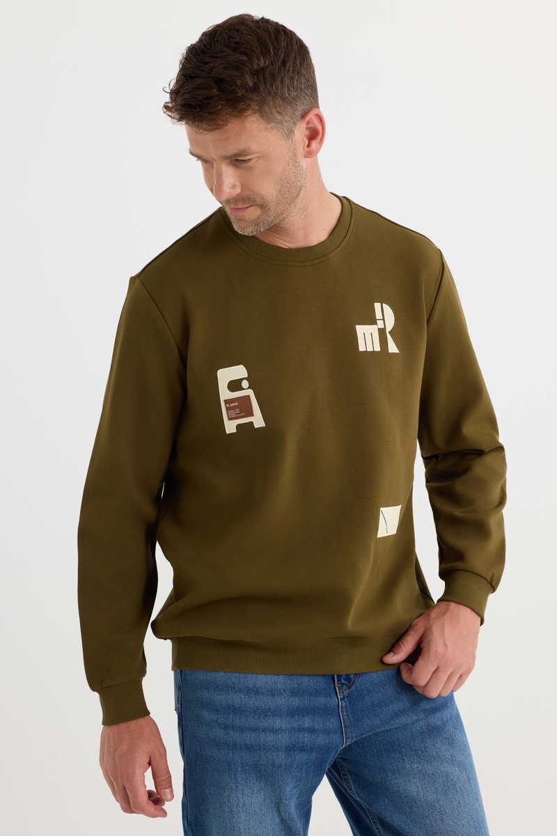 Printed Khaki Sweatshirt