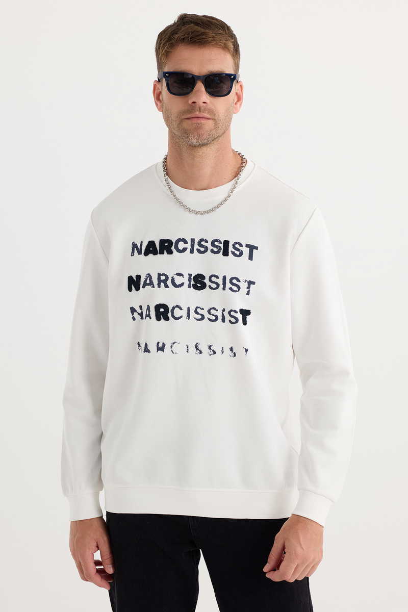 Printed Ecru Sweatshirt