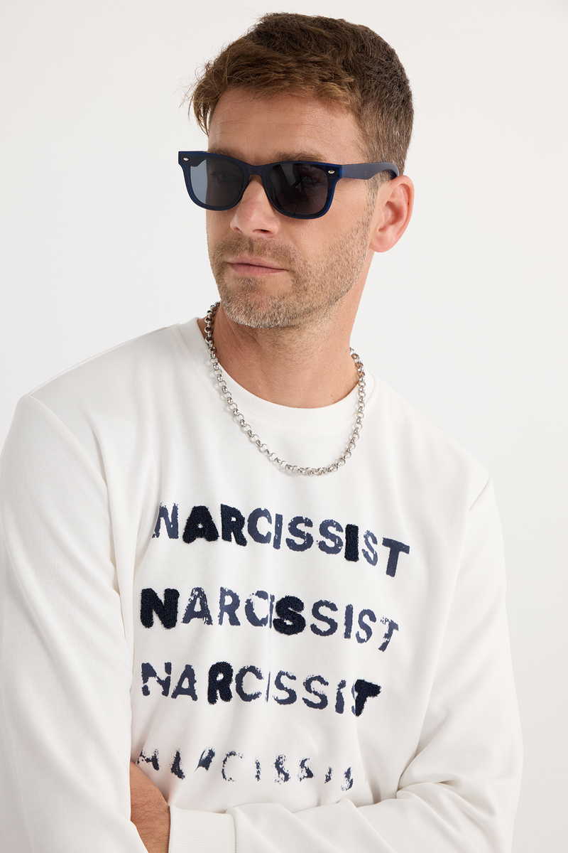 Printed Ecru Sweatshirt