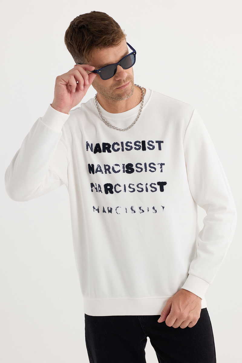 Printed Ecru Sweatshirt