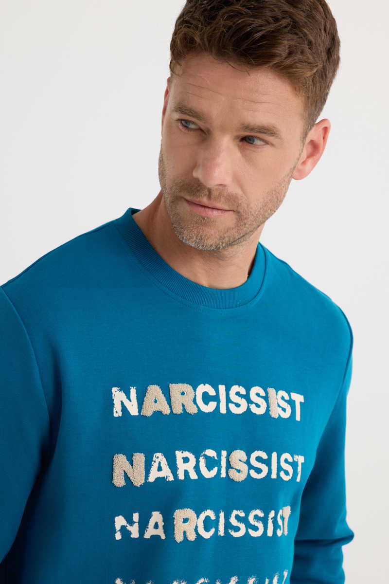 Printed Turquoise Sweatshirt