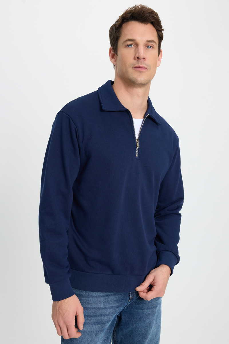 Plain Navy Blue Sweatshirt