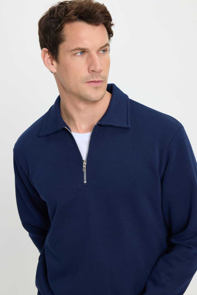 Plain Navy Blue Sweatshirt