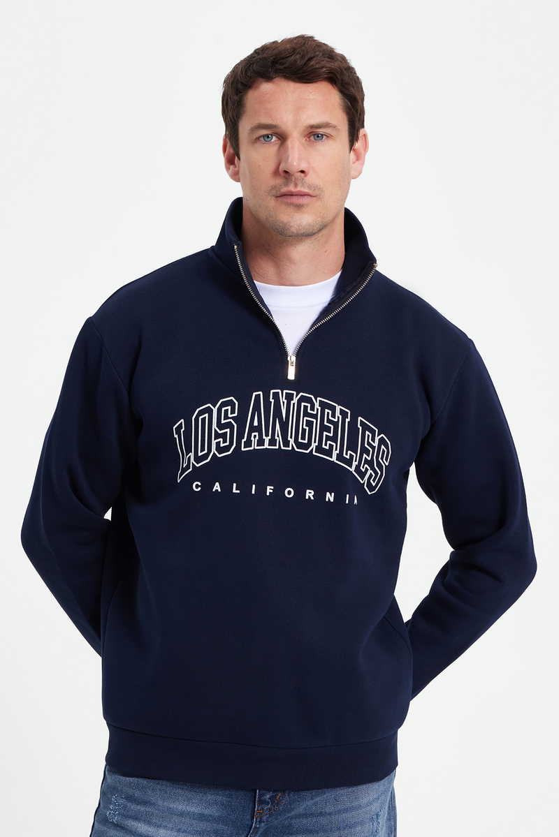 Plain Navy Blue Sweatshirt