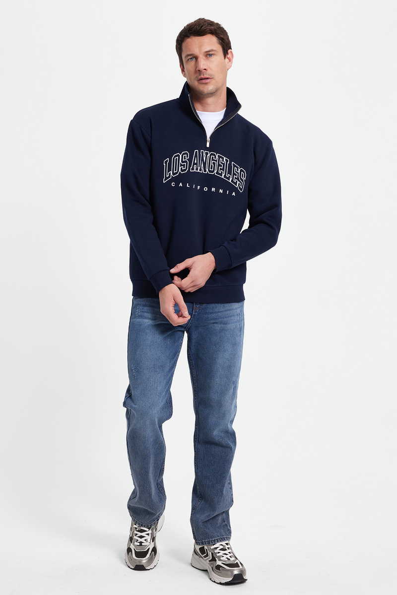 Plain Navy Blue Sweatshirt