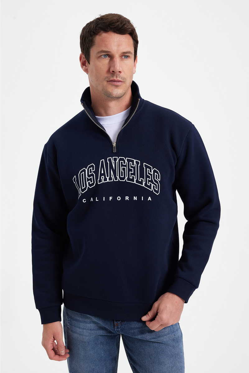 Plain Navy Blue Sweatshirt