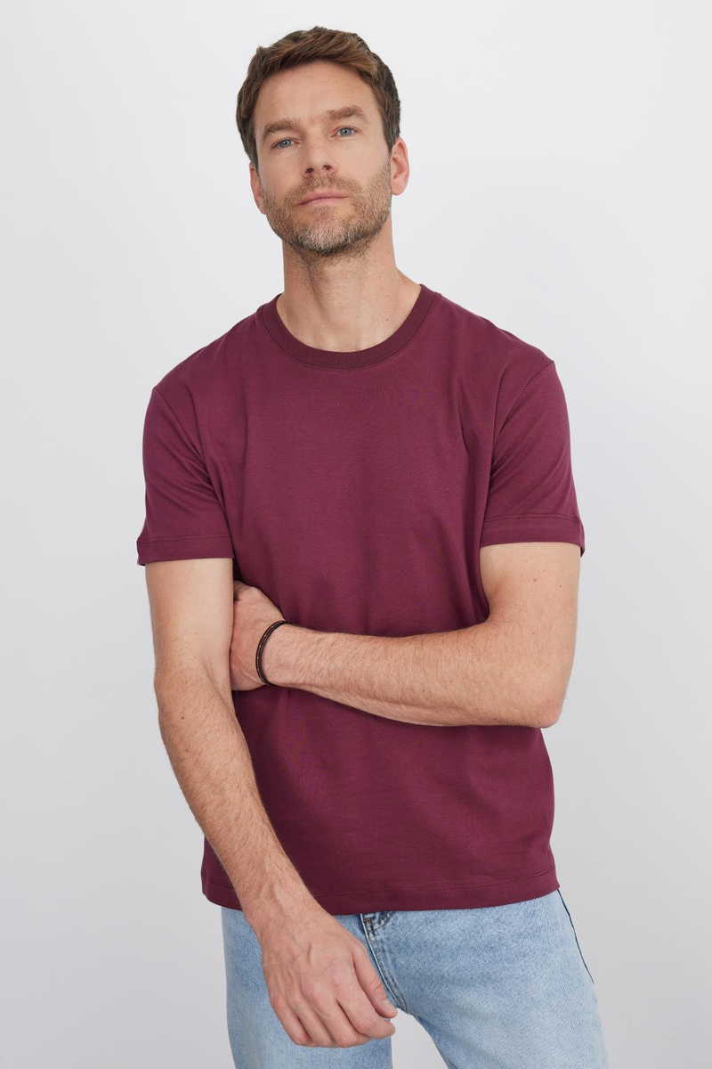 Plain Claret Red T-Shirt