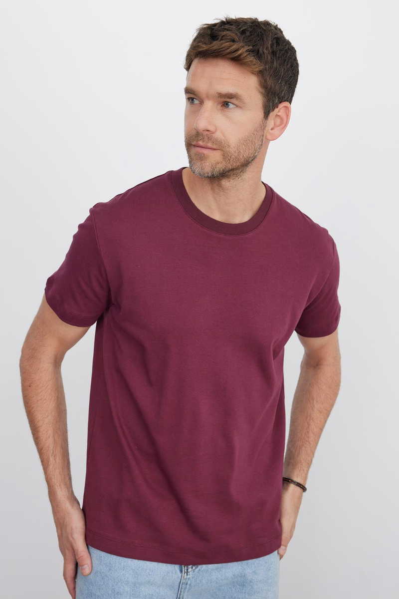 Plain Claret Red T-Shirt