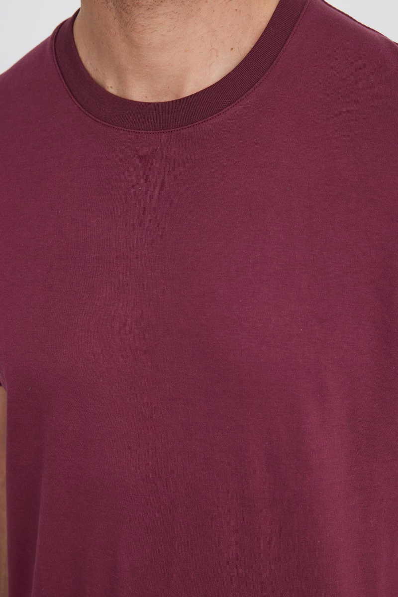 Plain Claret Red T-Shirt