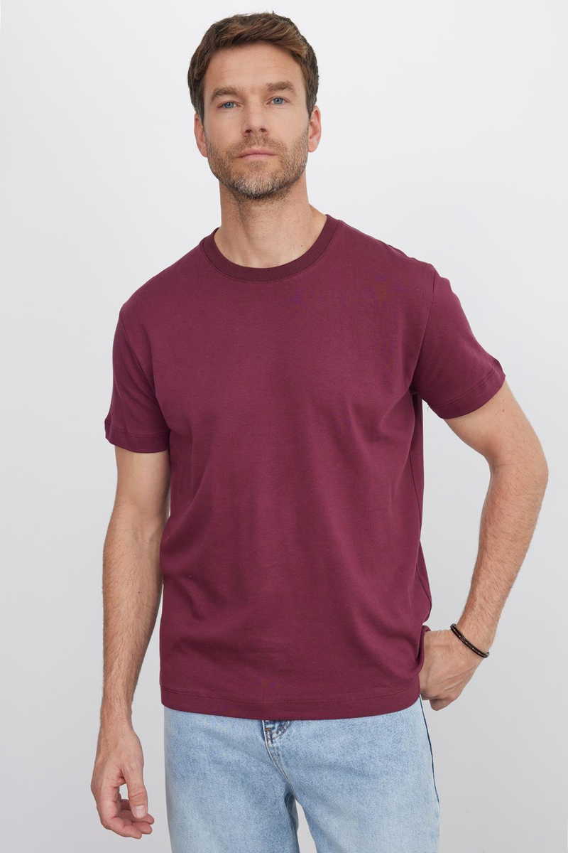 Plain Claret Red T-Shirt