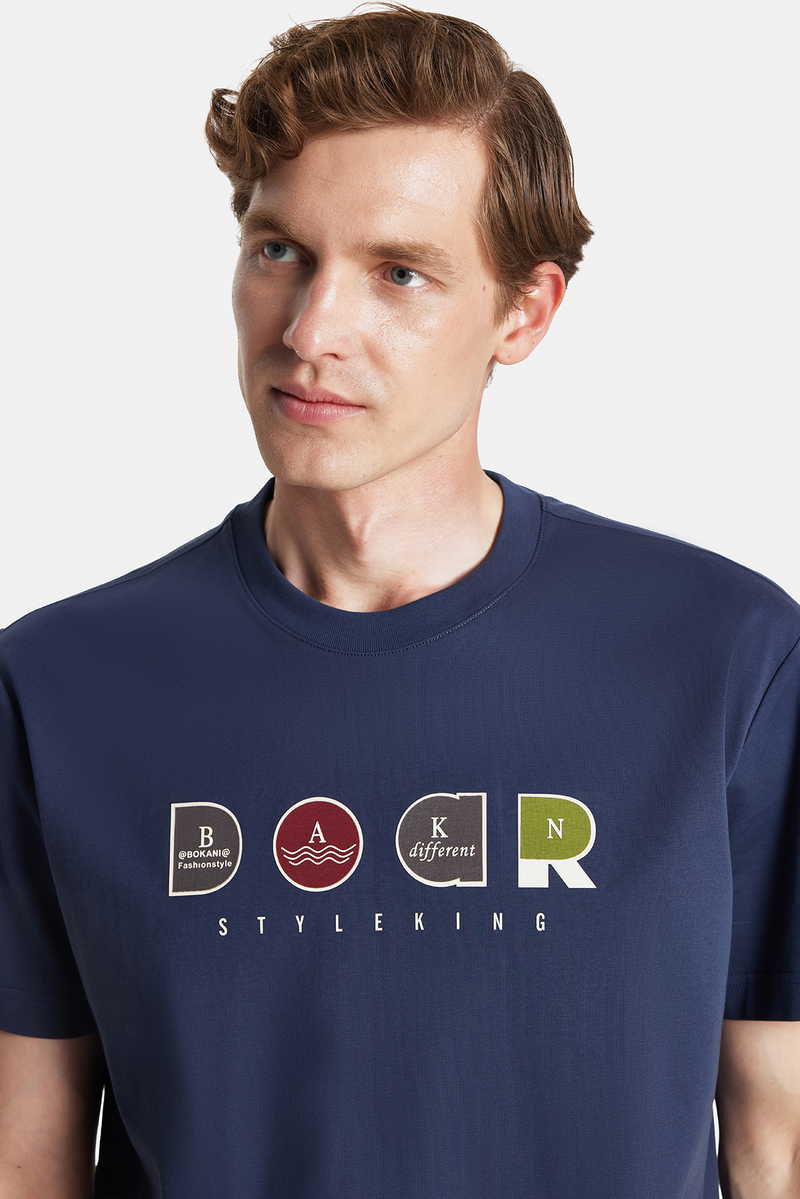 Imprimé Bleu marine T-Shirt Imprimé Bleu marine T-Shirt