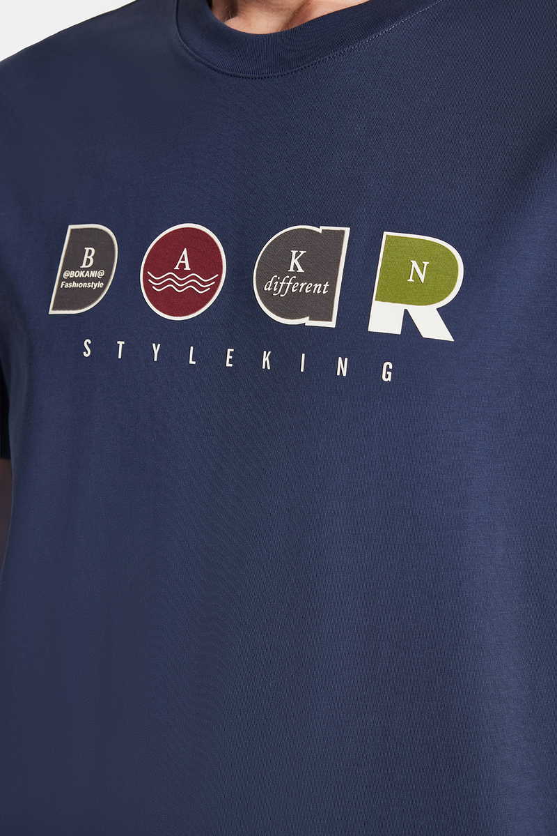 Imprimé Bleu marine T-Shirt Imprimé Bleu marine T-Shirt