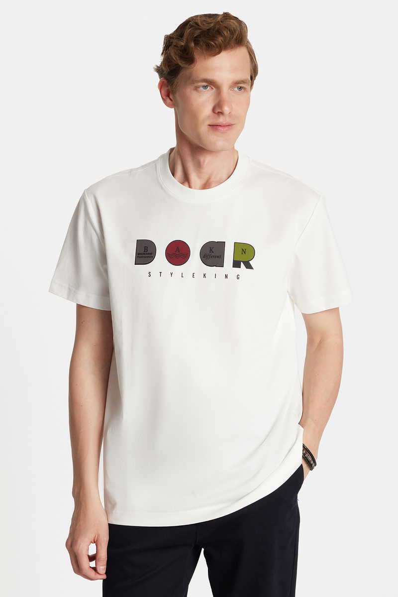 Printed Ecru T-Shirt