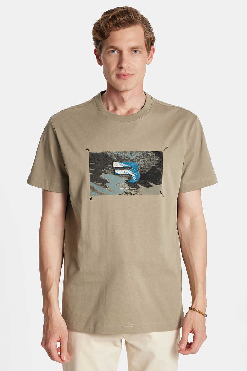 Imprimé Kaki T-Shirt Imprimé Kaki T-Shirt