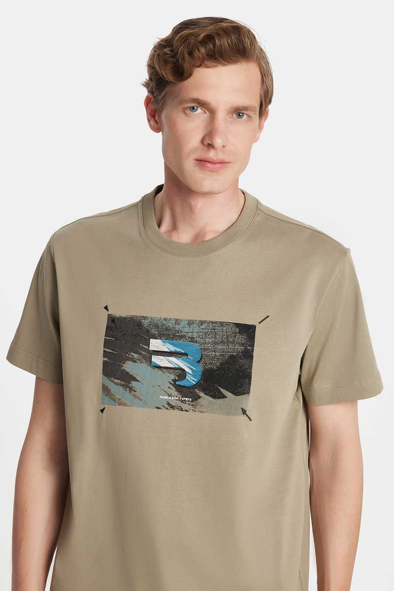 Imprimé Kaki T-Shirt Imprimé Kaki T-Shirt