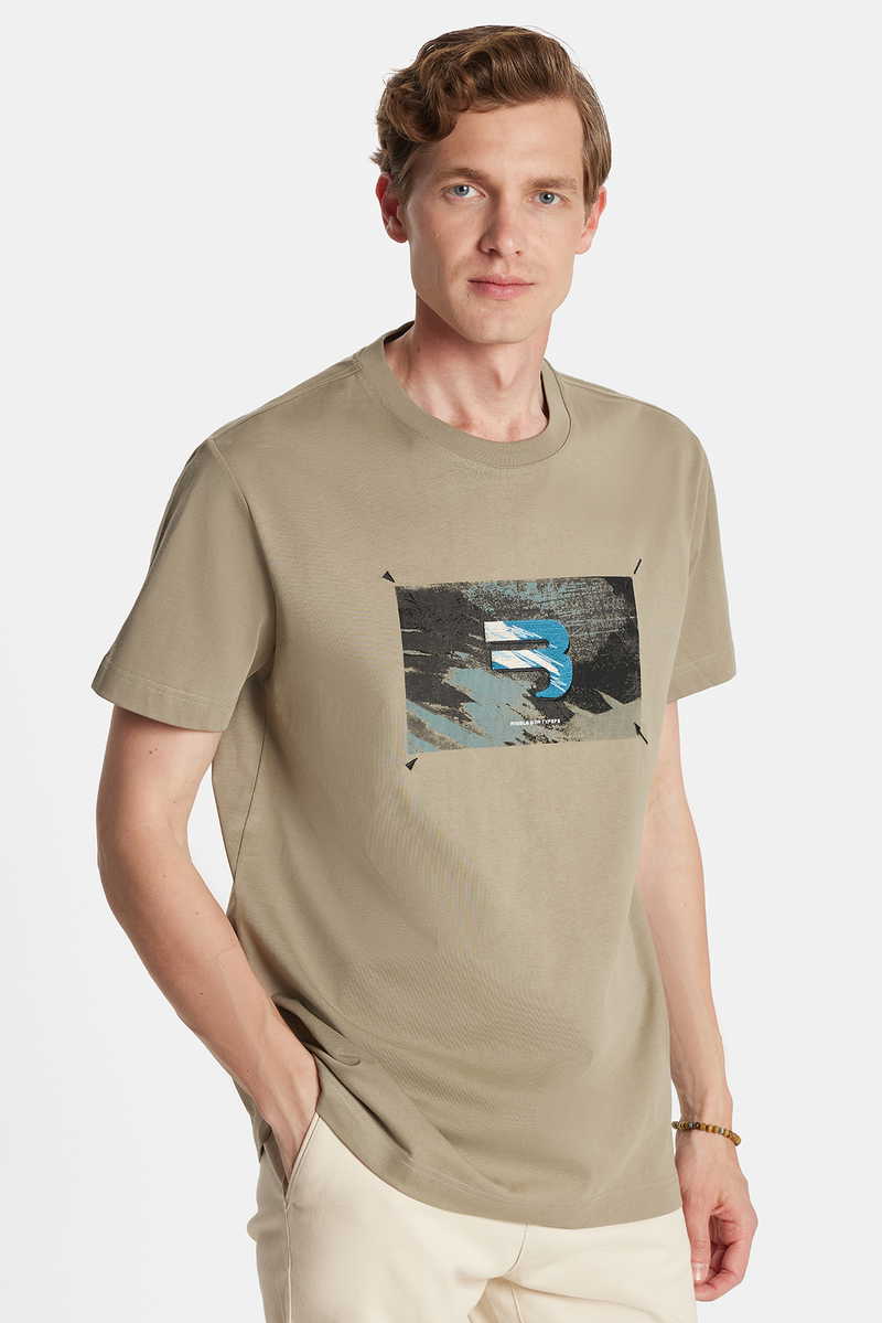 Imprimé Kaki T-Shirt Imprimé Kaki T-Shirt