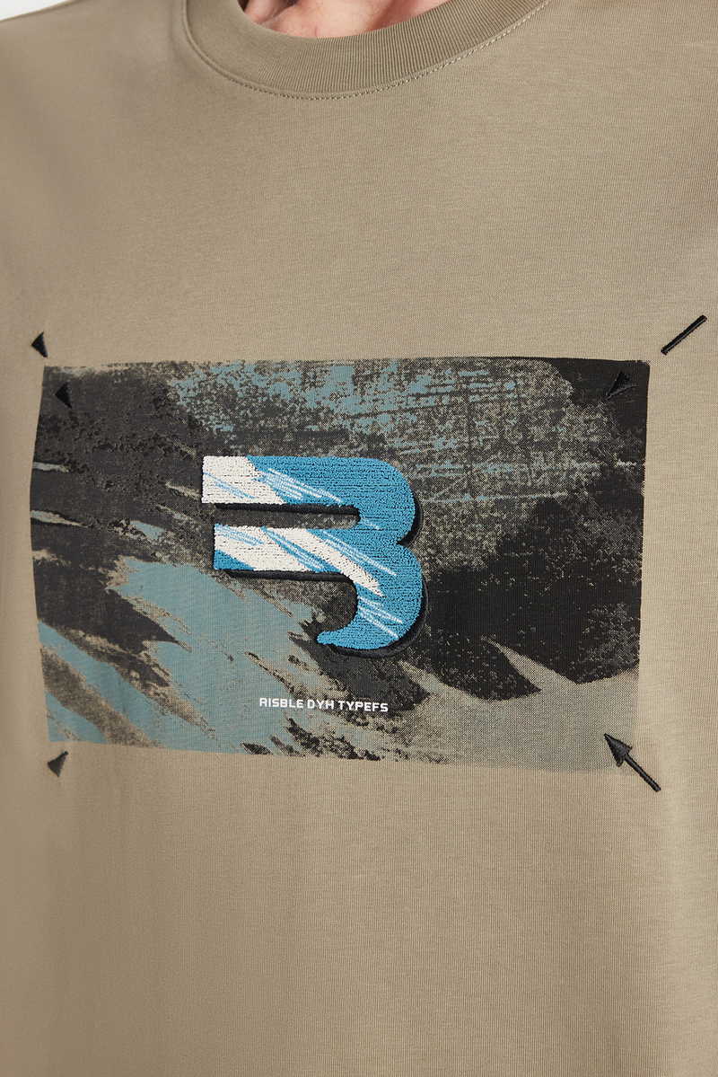 Imprimé Kaki T-Shirt Imprimé Kaki T-Shirt