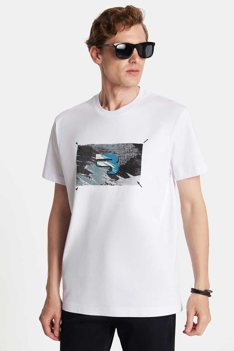 Imprimé Écru T-Shirt Imprimé Écru T-Shirt