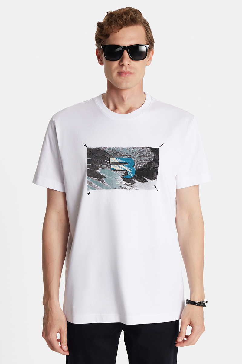 Imprimé Écru T-Shirt Imprimé Écru T-Shirt