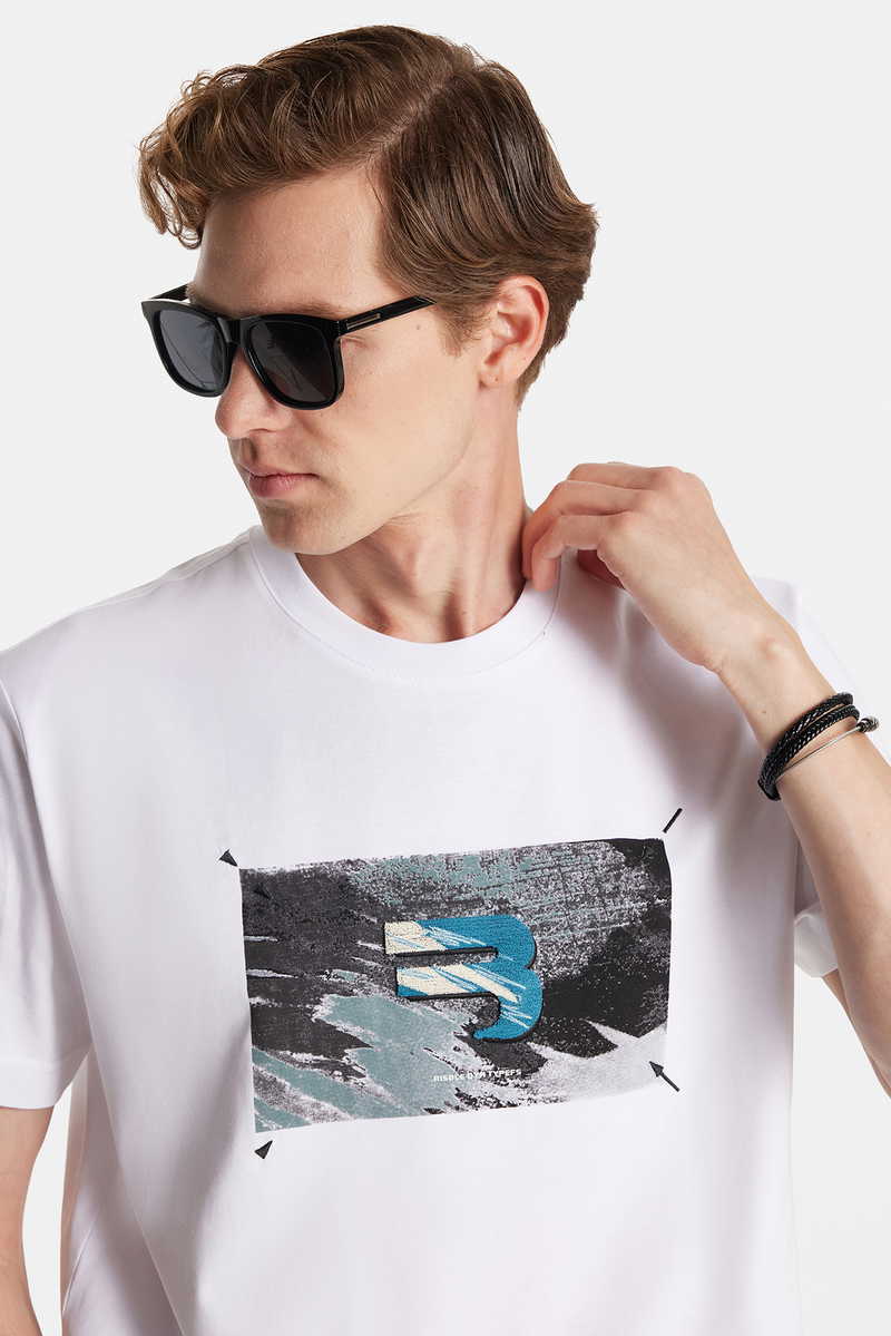 Imprimé Écru T-Shirt Imprimé Écru T-Shirt