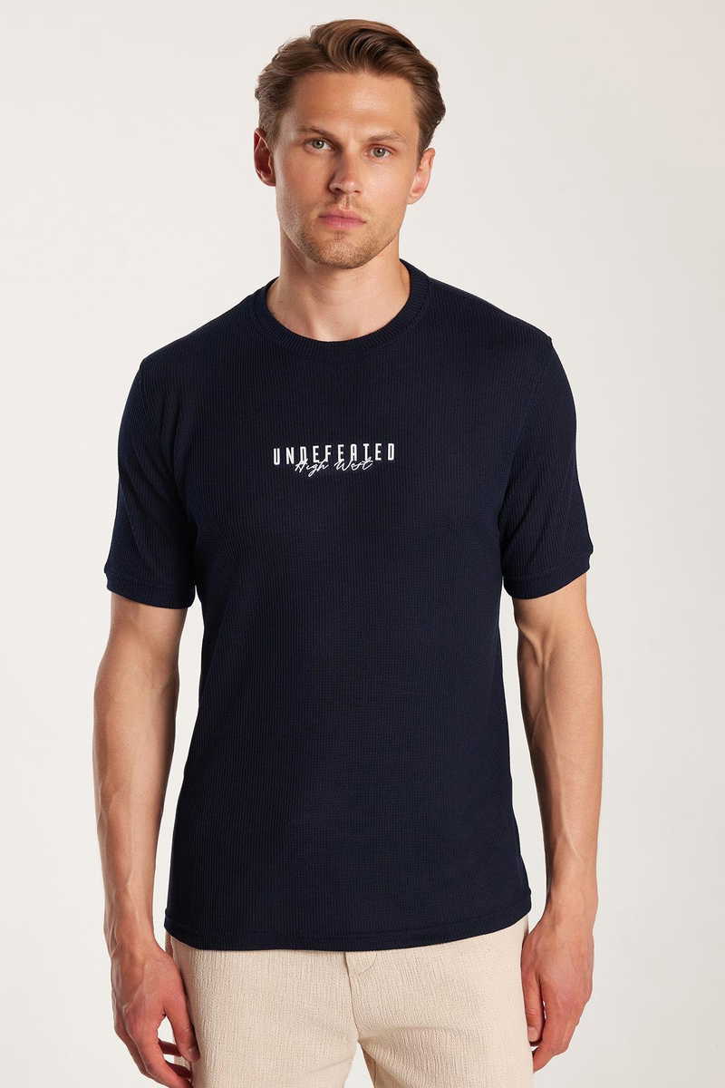 Printed Navy Blue T-Shirt