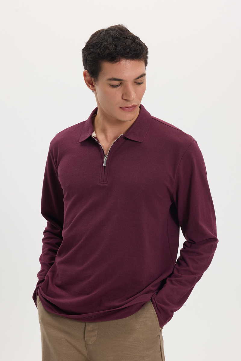 Plain Claret Red T-Shirt