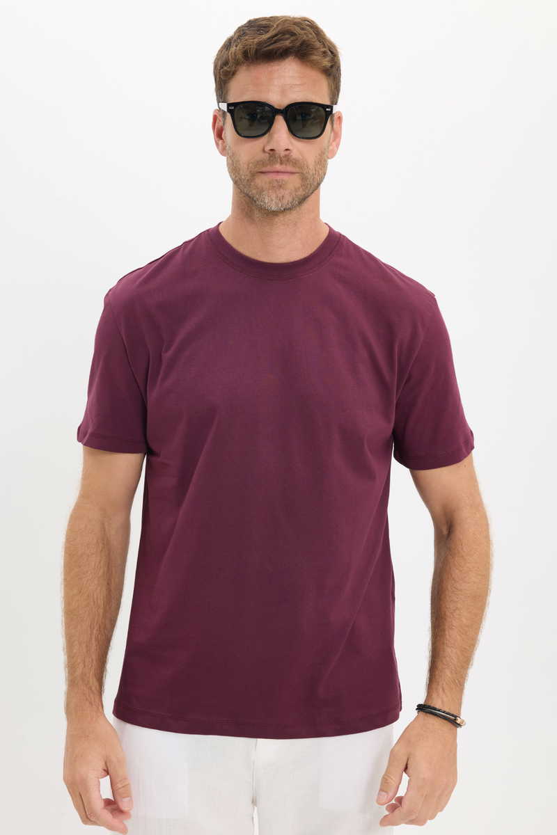 Plain Claret Red T-Shirt