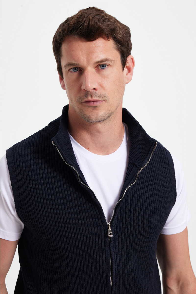 Plain Navy Blue Cardigan