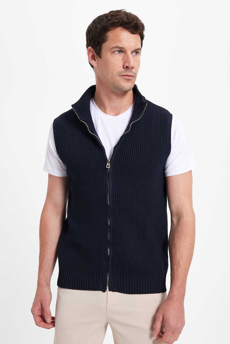 Plain Navy Blue Cardigan