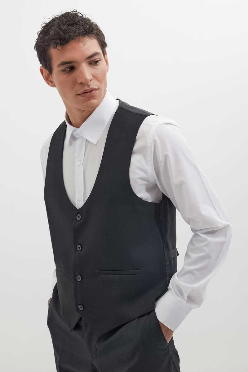 Običan Crna Prsluk Običan Crna Prsluk